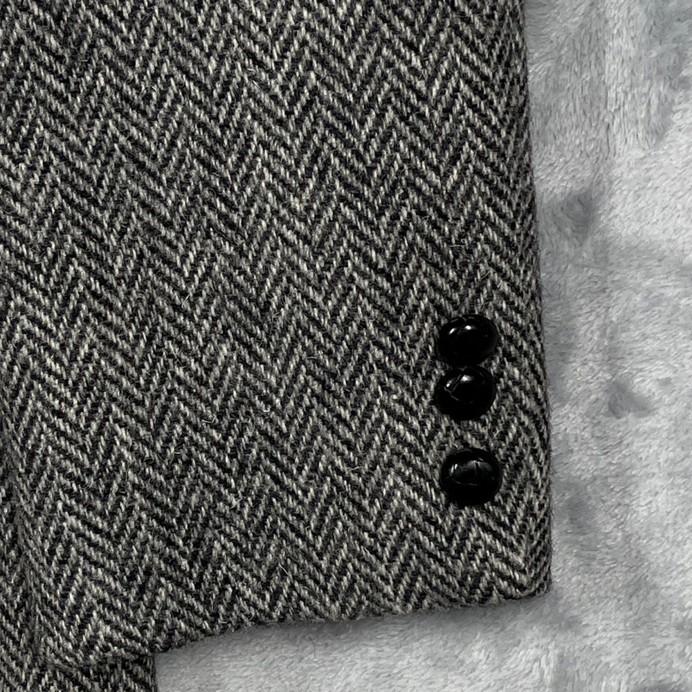 Harris Tweed Mens Grey Herringbone Scottish Wool Blazer Sport Coat 42L USA - Picture 1 of 11